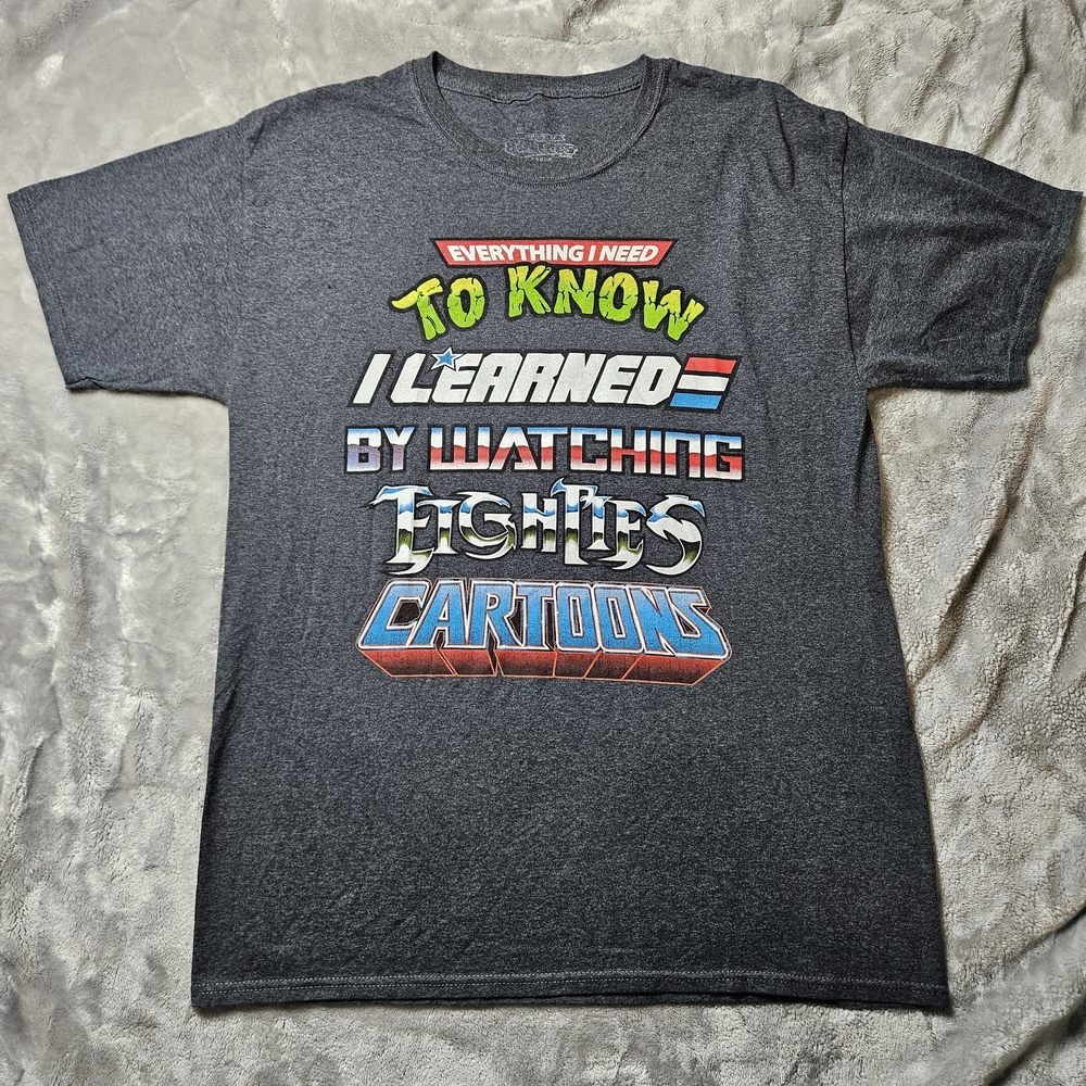 Eighties Cartoons Graphic Tee – Retro 80s Style – Size Large - Picture 1 of 4